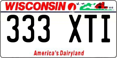 WI license plate 333XTI