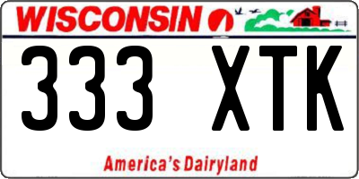 WI license plate 333XTK