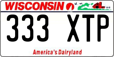 WI license plate 333XTP
