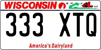 WI license plate 333XTQ