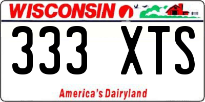 WI license plate 333XTS