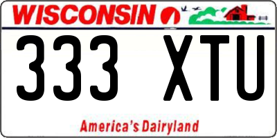 WI license plate 333XTU