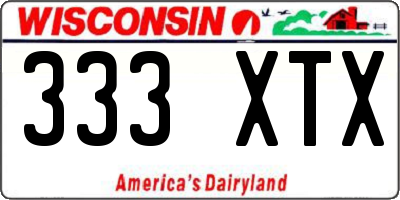 WI license plate 333XTX