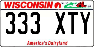 WI license plate 333XTY