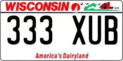 WI license plate 333XUB