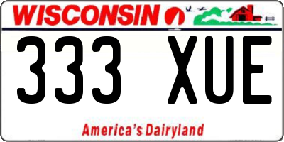 WI license plate 333XUE