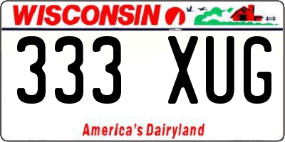 WI license plate 333XUG