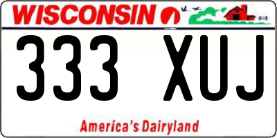 WI license plate 333XUJ