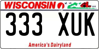 WI license plate 333XUK
