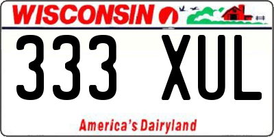 WI license plate 333XUL