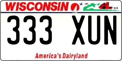 WI license plate 333XUN
