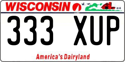 WI license plate 333XUP