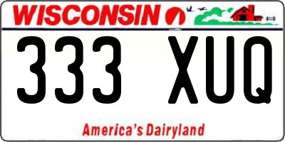 WI license plate 333XUQ