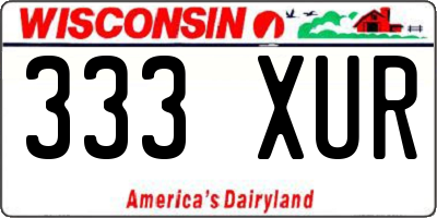 WI license plate 333XUR