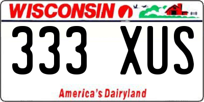 WI license plate 333XUS