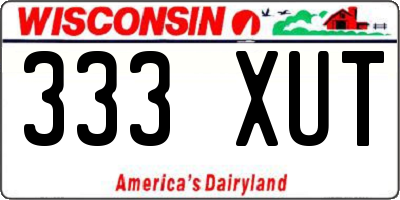 WI license plate 333XUT