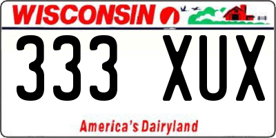 WI license plate 333XUX
