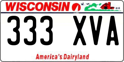WI license plate 333XVA