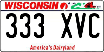 WI license plate 333XVC