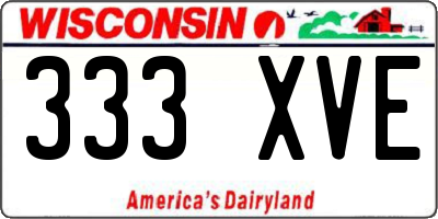 WI license plate 333XVE