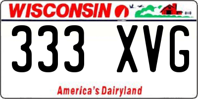 WI license plate 333XVG