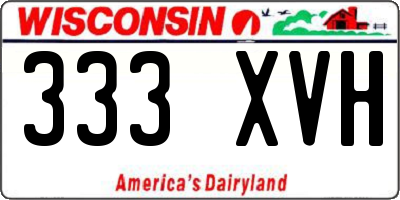 WI license plate 333XVH