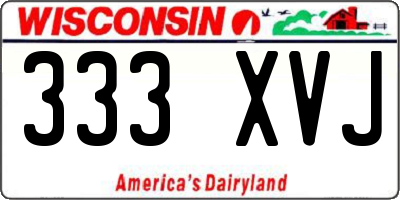 WI license plate 333XVJ