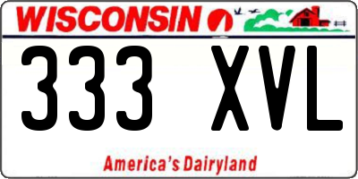 WI license plate 333XVL