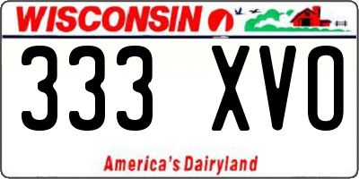 WI license plate 333XVO