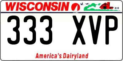 WI license plate 333XVP