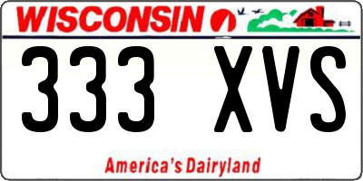 WI license plate 333XVS