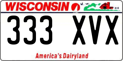 WI license plate 333XVX