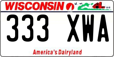 WI license plate 333XWA