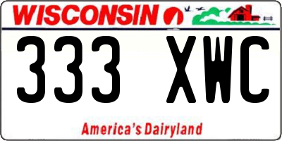 WI license plate 333XWC