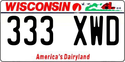 WI license plate 333XWD