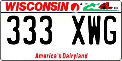 WI license plate 333XWG