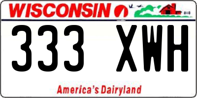 WI license plate 333XWH
