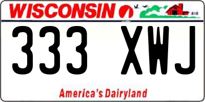 WI license plate 333XWJ