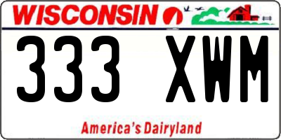 WI license plate 333XWM