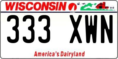 WI license plate 333XWN