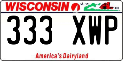 WI license plate 333XWP