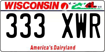 WI license plate 333XWR
