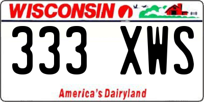 WI license plate 333XWS