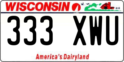 WI license plate 333XWU