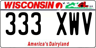 WI license plate 333XWV
