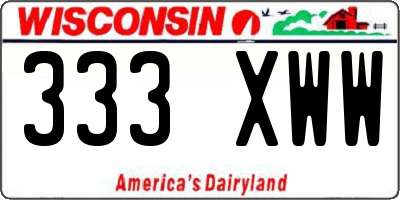 WI license plate 333XWW