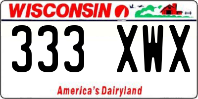 WI license plate 333XWX