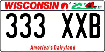 WI license plate 333XXB