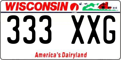 WI license plate 333XXG