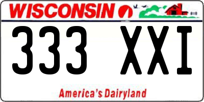 WI license plate 333XXI